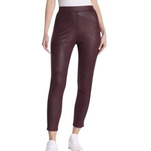 Free People Women's Midnight Vegan Suede Skinny Pants Wine Size Small